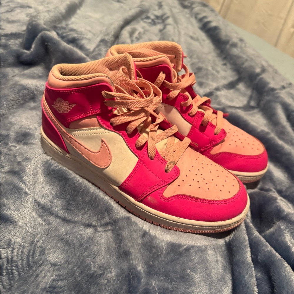 Pink and Peach High-Top Sneakers
